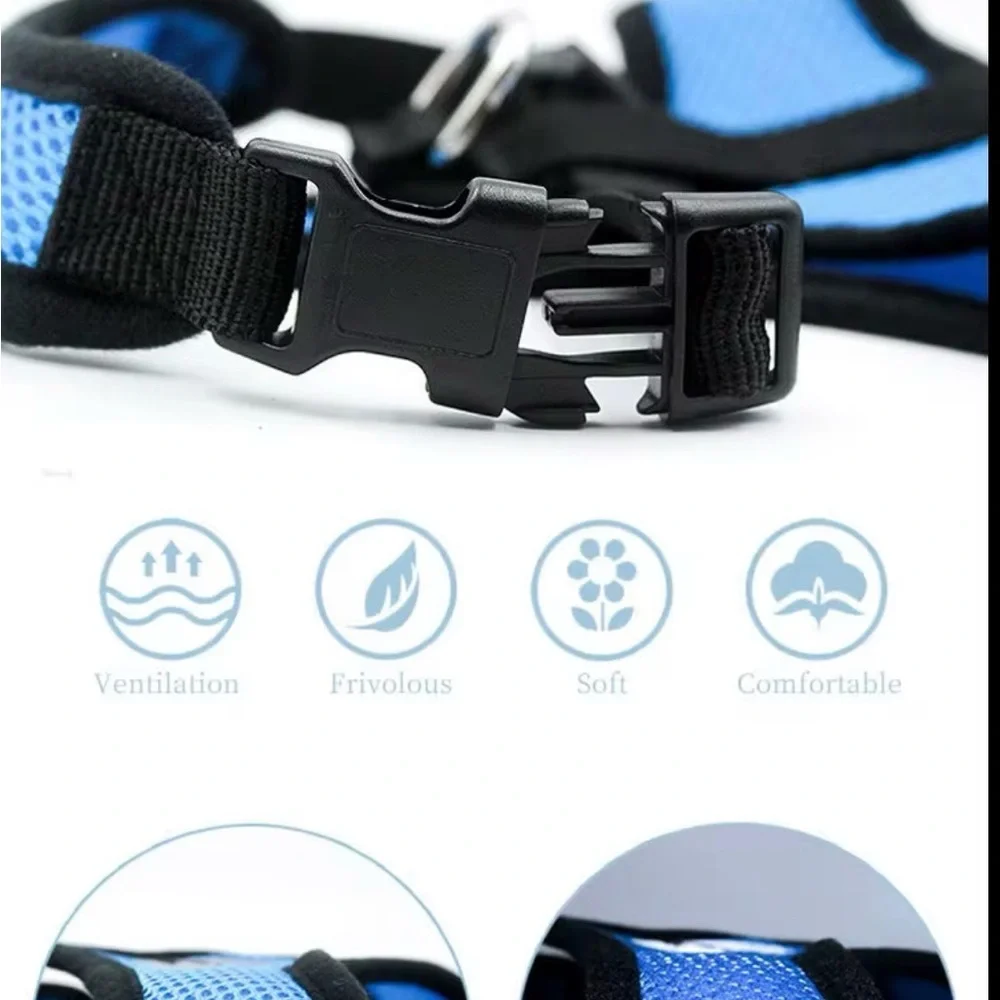 Comfort Mesh Dog Harness with Leash - Red